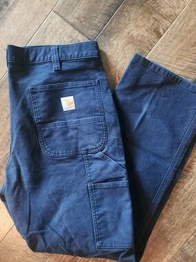 Carhartt Navy Work Carpenter Pants with Pocket Logo